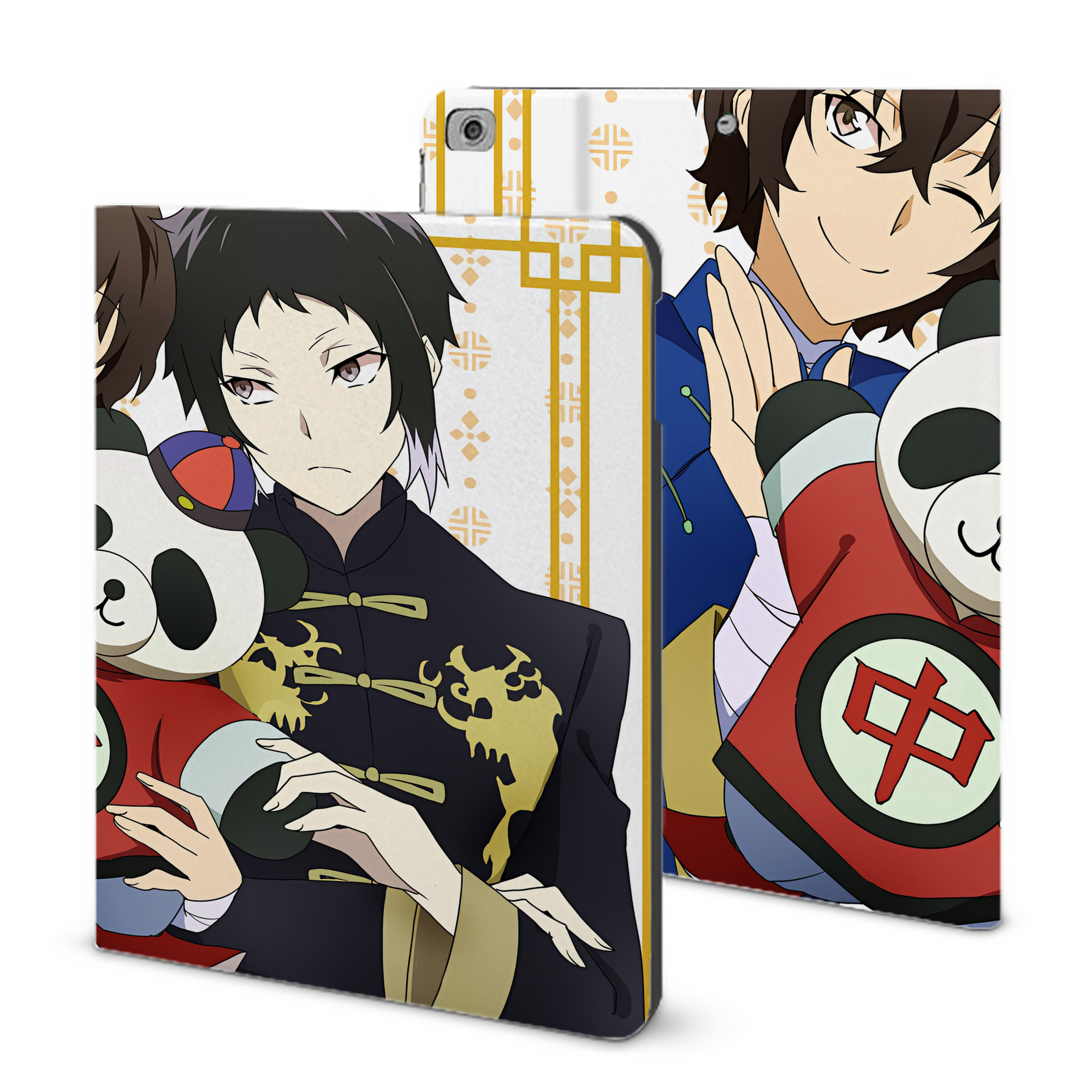 （画像用） 文豪ストレイドッグス Bungo Stray Dogs IPad ケース ブック型 PUレザー TPU 耐衝撃 軽量 薄型 ペン収納なし 全面保護 IPad 各モデル対応